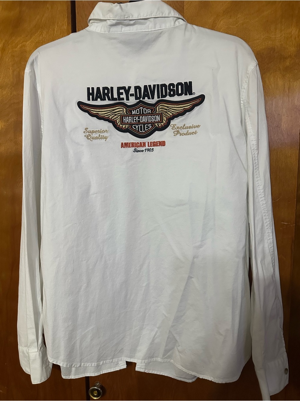 Harley-Davidson Men’s White Logo Long-Sleeve Shirt